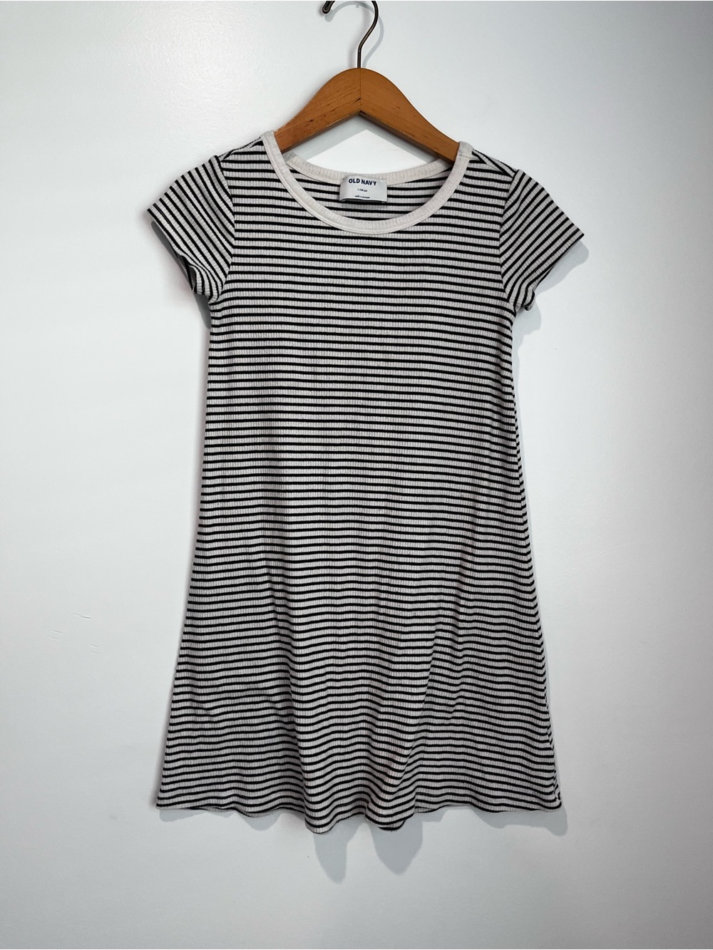 Old Navy Black and White Striped Girls Dress